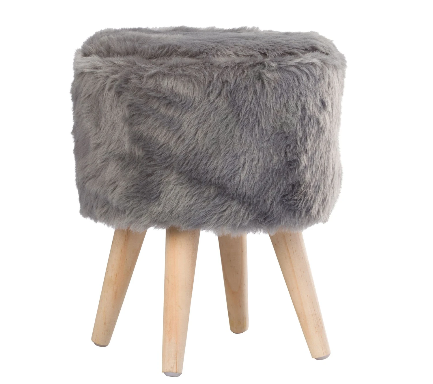 Bon marché ❤️ LINEA NATURA Pouf Ø 30 cm SNOW Gris ⌛ 5 Bon marché ❤️ LINEA NATURA Pouf Ø 30 cm SNOW Gris ⌛ – Image 3