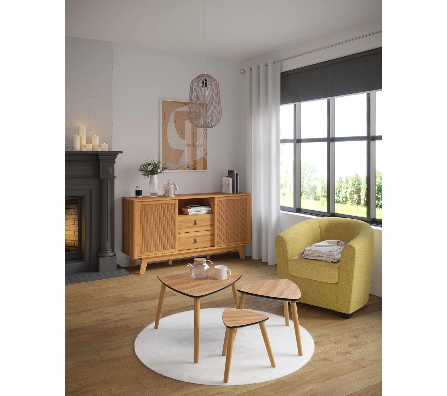 Acheter 👍 LINEA NATURA Tapis rond Ø 120 cm JACOB blanc ⌛ 6 Acheter 👍 LINEA NATURA Tapis rond Ø 120 cm JACOB blanc ⌛ – Image 4