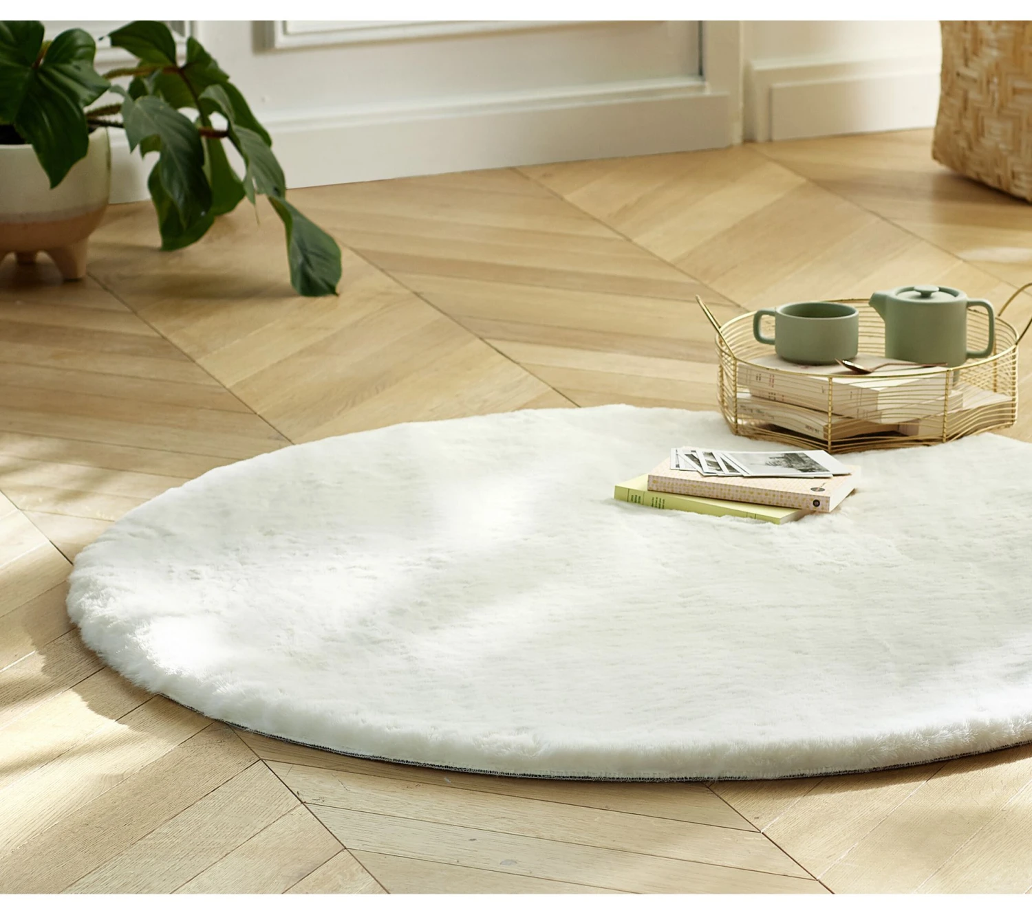 Acheter 👍 LINEA NATURA Tapis rond Ø 120 cm JACOB blanc ⌛ 5 Acheter 👍 LINEA NATURA Tapis rond Ø 120 cm JACOB blanc ⌛ – Image 3
