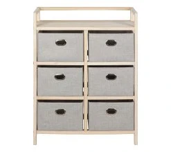 Le moins cher 😀 LINEA NATURA Commode 6 tiroirs LANA naturel/gris 😉 -Linea Natura Soldes Boutique 2099901446954 F