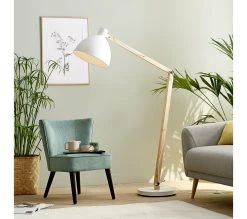 Acheter 💯 LINEA NATURA Lampadaire bois métal H.185 cm OSLO Blanc 😀