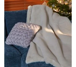 Coupon 😀 LINEA NATURA Plaid 150x200 cm JACOB Blanc ❤️