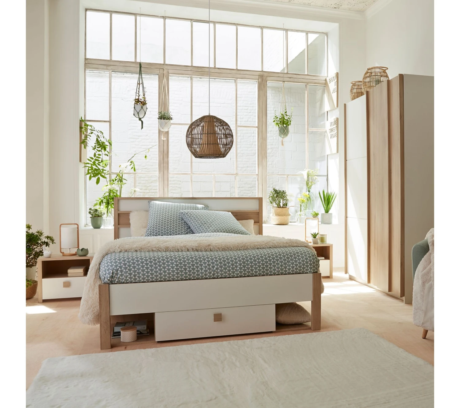 Nouveau ⌛ LINEA NATURA Lit 140x190 cm HEVA imitation chêne et blanc 🛒 2 Nouveau ⌛ LINEA NATURA Lit 140x190 cm HEVA imitation chêne et blanc 🛒