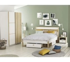 Nouveau ⌛ LINEA NATURA Lit 140x190 cm HEVA imitation chêne et blanc 🛒 20 Nouveau ⌛ LINEA NATURA Lit 140x190 cm HEVA imitation chêne et blanc 🛒 -Linea Natura Soldes Boutique 3397701861106 AMB3