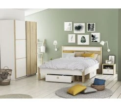 De gros 👏 LINEA NATURA Armoire 2 portes coulissantes L.140 cm HEVA imitation chêne et blanc 🌟 18 De gros 👏 LINEA NATURA Armoire 2 portes coulissantes L.140 cm HEVA imitation chêne et blanc 🌟 -Linea Natura Soldes Boutique 3397701861113 AMB3