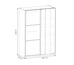 De gros 👏 LINEA NATURA Armoire 2 portes coulissantes L.140 cm HEVA imitation chêne et blanc 🌟 17 De gros 👏 LINEA NATURA Armoire 2 portes coulissantes L.140 cm HEVA imitation chêne et blanc 🌟 -Linea Natura Soldes Boutique 3397701861113 Z1