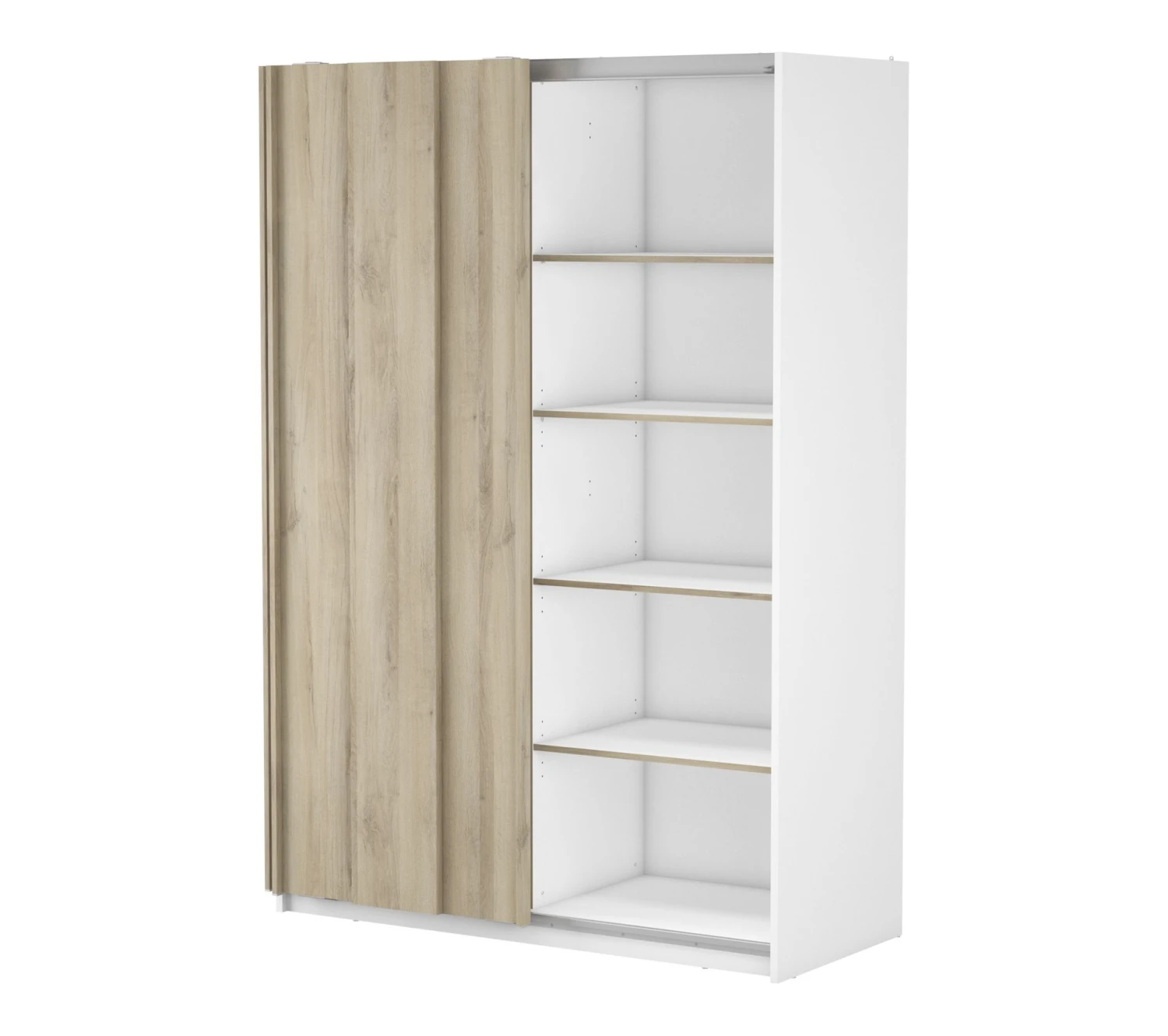 De gros 👏 LINEA NATURA Armoire 2 portes coulissantes L.140 cm HEVA imitation chêne et blanc 🌟 8 De gros 👏 LINEA NATURA Armoire 2 portes coulissantes L.140 cm HEVA imitation chêne et blanc 🌟 – Image 6