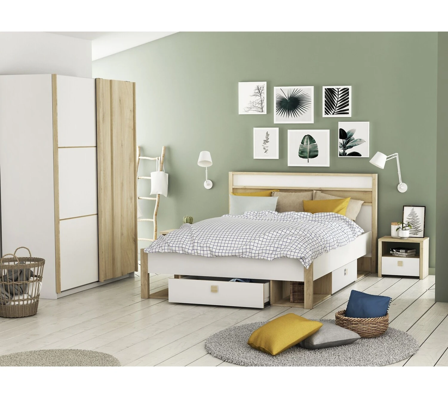 Tout neuf ⌛ LINEA NATURA Kit 3 tiroirs 4 niches HEVA imitation chêne et blanc 🎁 3 Tout neuf ⌛ LINEA NATURA Kit 3 tiroirs 4 niches HEVA imitation chêne et blanc 🎁