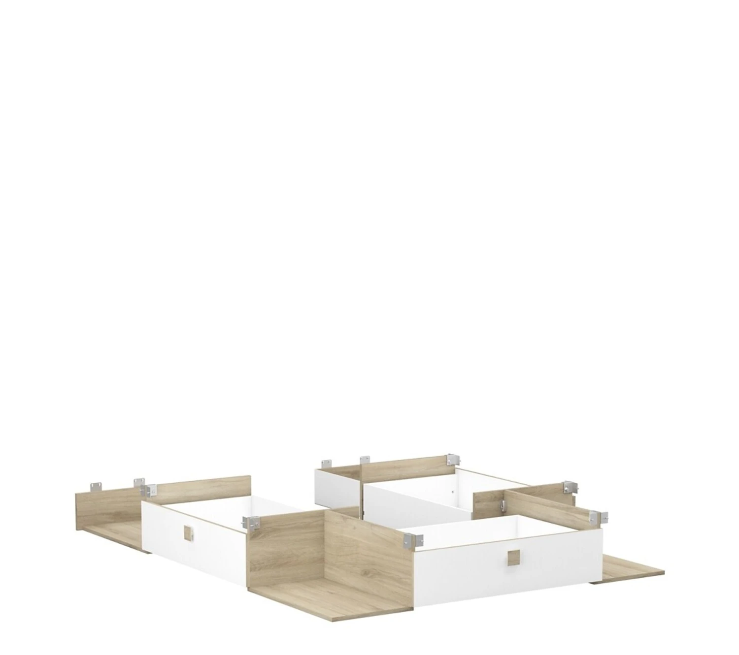 Tout neuf ⌛ LINEA NATURA Kit 3 tiroirs 4 niches HEVA imitation chêne et blanc 🎁 5 Tout neuf ⌛ LINEA NATURA Kit 3 tiroirs 4 niches HEVA imitation chêne et blanc 🎁 – Image 3