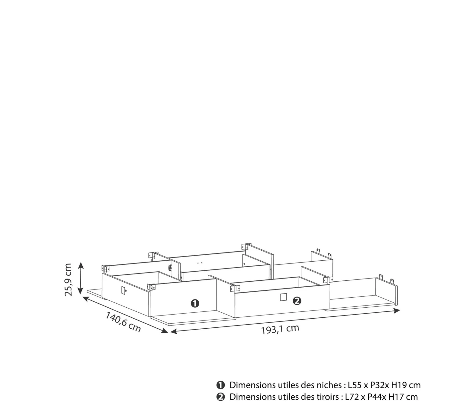 Tout neuf ⌛ LINEA NATURA Kit 3 tiroirs 4 niches HEVA imitation chêne et blanc 🎁 7 Tout neuf ⌛ LINEA NATURA Kit 3 tiroirs 4 niches HEVA imitation chêne et blanc 🎁 – Image 5