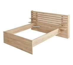 Meilleure affaire ⌛ LINEA NATURA Lit 140x190 cm avec tablettes réversibles ESCALE imitation chêne 💯 -Linea Natura Soldes Boutique 3480940293699 P