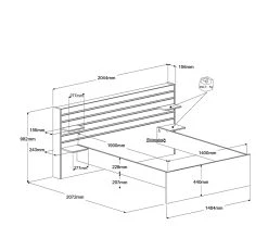 Meilleure affaire ⌛ LINEA NATURA Lit 140x190 cm avec tablettes réversibles ESCALE imitation chêne 💯 -Linea Natura Soldes Boutique 3480940293699 Z1