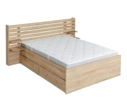 Meilleure affaire ⌛ LINEA NATURA Lit 140x190 cm avec tablettes réversibles ESCALE imitation chêne 💯 -Linea Natura Soldes Boutique 3480940293699 Z2