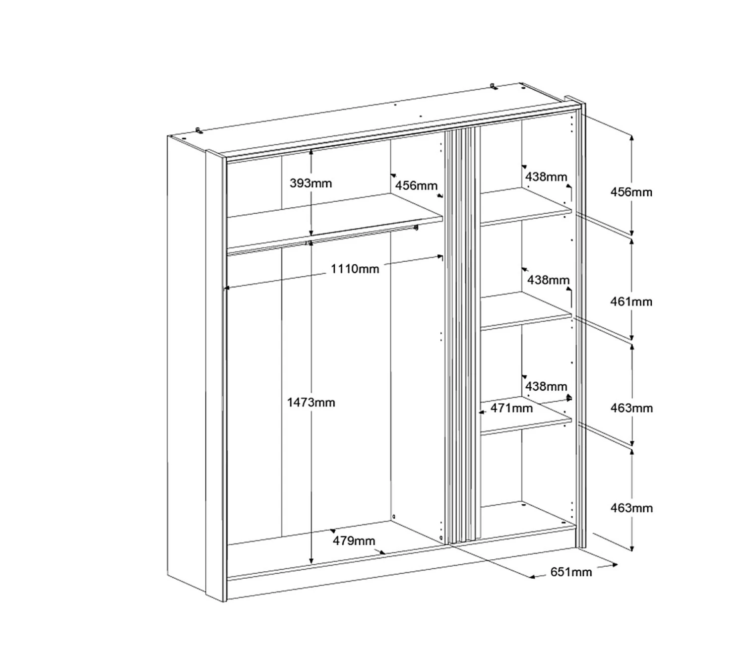 Bon marché ✔️ LINEA NATURA Armoire 3 portes L.185 cm ESCALE imitation chêne ⭐ 13 Bon marché ✔️ LINEA NATURA Armoire 3 portes L.185 cm ESCALE imitation chêne ⭐ – Image 11