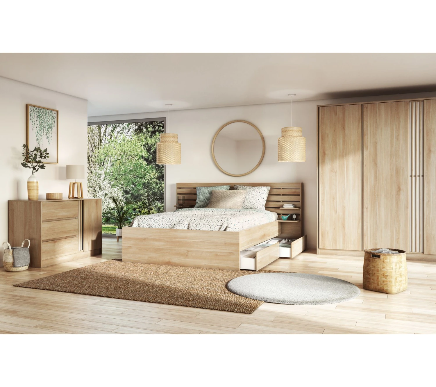 Nouveau 😀 LINEA NATURA Commode 3 tiroirs 1 porte ESCALE imitation chêne ✨ 11 Nouveau 😀 LINEA NATURA Commode 3 tiroirs 1 porte ESCALE imitation chêne ✨ – Image 9