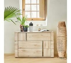 Tout neuf ⭐ LINEA NATURA Commode 3 tiroirs CONFIDENCE imitation chêne ⌛