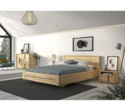 Meilleure vente ⌛ LINEA NATURA Lit 160x200 cm CONFIDENCE imitation chêne 🥰 -Linea Natura Soldes Boutique 3483600967848 AMB2