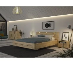 Meilleure vente ⌛ LINEA NATURA Lit 160x200 cm CONFIDENCE imitation chêne 🥰 -Linea Natura Soldes Boutique 3483600967848 AMB3