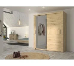 Acheter 😍 LINEA NATURA Armoire 2 portes coulissantes L.191 cm CONFIDENCE imitation chêne 🔥
