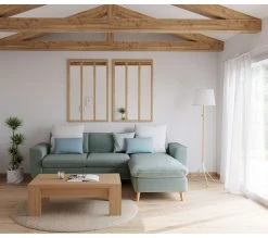 Les meilleures critiques de ✨ LINEA NATURA Canapé dangle convertible méridienne réversible LAGO tissu Enjoy vert amande 18 😍