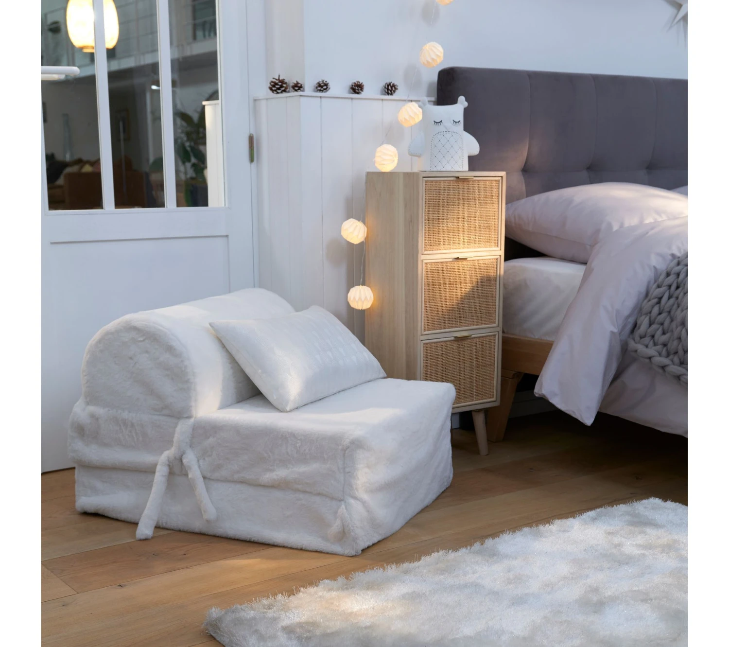 Sortie 🔔 LINEA NATURA Chauffeuse L.75 cm JACOB Blanc ✔️ 3 Sortie 🔔 LINEA NATURA Chauffeuse L.75 cm JACOB Blanc ✔️