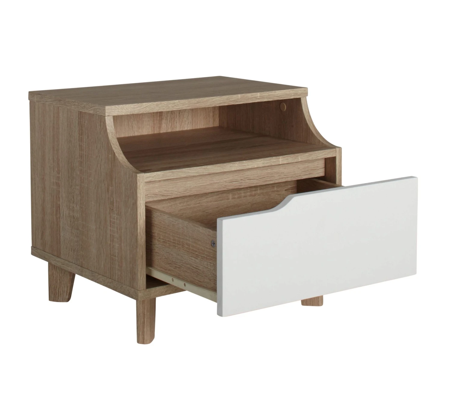 Nouveau 😉 LINEA NATURA Chevet 1 tiroir 1 niche Nordic imitation chêne et blanc 🔥 9 Nouveau 😉 LINEA NATURA Chevet 1 tiroir 1 niche Nordic imitation chêne et blanc 🔥 – Image 7