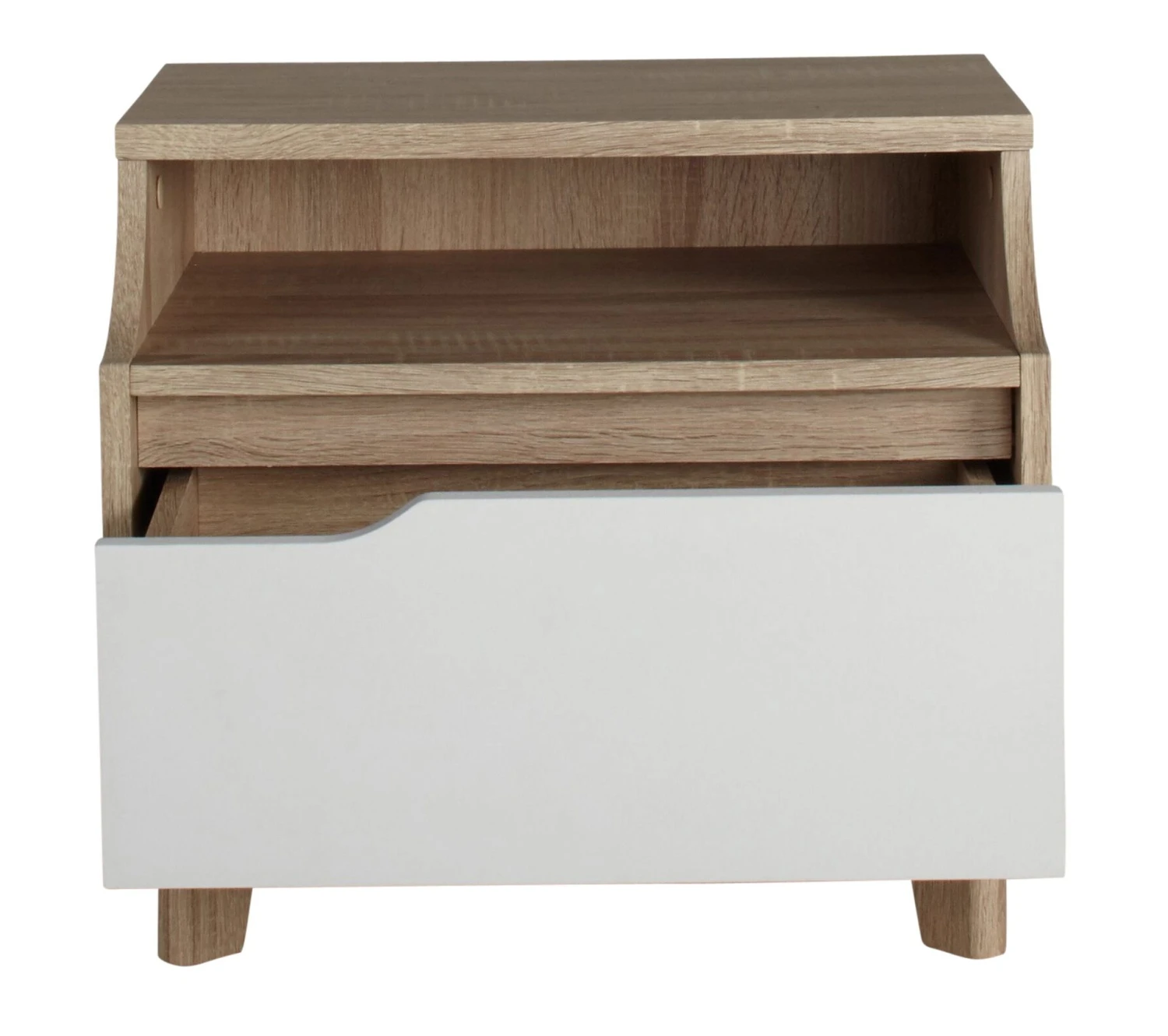 Nouveau 😉 LINEA NATURA Chevet 1 tiroir 1 niche Nordic imitation chêne et blanc 🔥 7 Nouveau 😉 LINEA NATURA Chevet 1 tiroir 1 niche Nordic imitation chêne et blanc 🔥 – Image 5