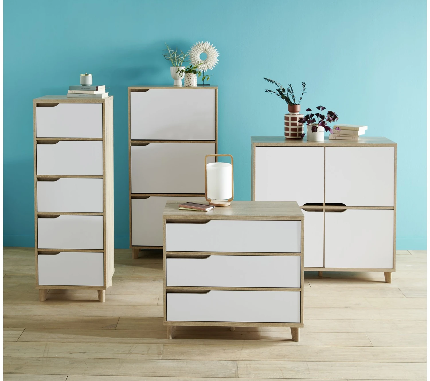 Tout neuf ⭐ LINEA NATURA Commode 3 tiroirs Nordic imitation chêne et blanc ⭐ 10 Tout neuf ⭐ LINEA NATURA Commode 3 tiroirs Nordic imitation chêne et blanc ⭐ – Image 8