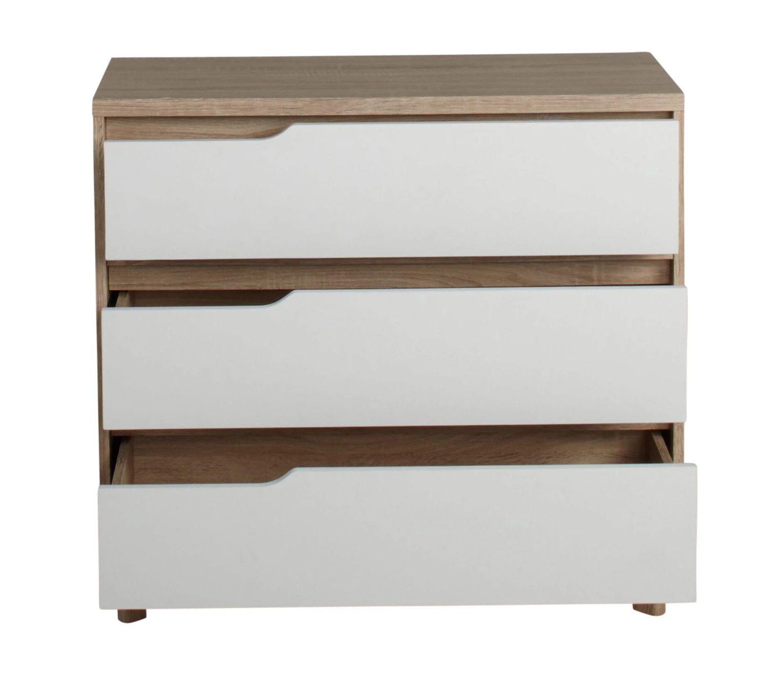 Tout neuf ⭐ LINEA NATURA Commode 3 tiroirs Nordic imitation chêne et blanc ⭐ 6 Tout neuf ⭐ LINEA NATURA Commode 3 tiroirs Nordic imitation chêne et blanc ⭐ – Image 4