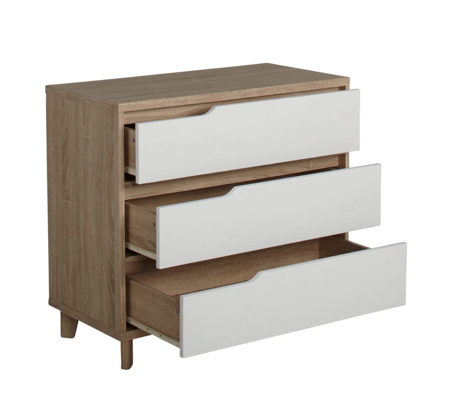 Tout neuf ⭐ LINEA NATURA Commode 3 tiroirs Nordic imitation chêne et blanc ⭐ 7 Tout neuf ⭐ LINEA NATURA Commode 3 tiroirs Nordic imitation chêne et blanc ⭐ – Image 5