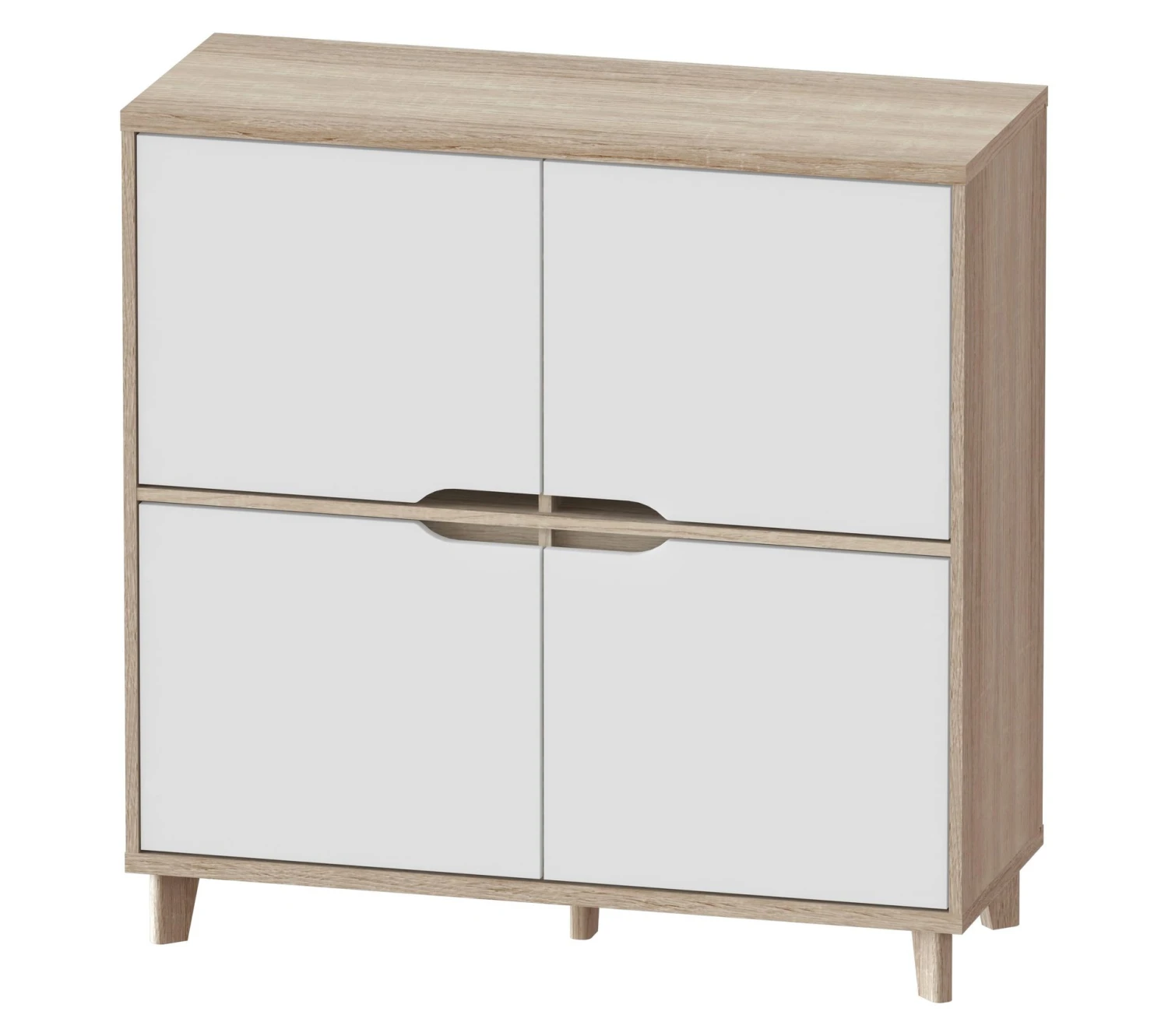 Tout neuf ✨ LINEA NATURA Rangement 4 portes Nordic imitation chêne et blanc 🎁 5 Tout neuf ✨ LINEA NATURA Rangement 4 portes Nordic imitation chêne et blanc 🎁 – Image 4