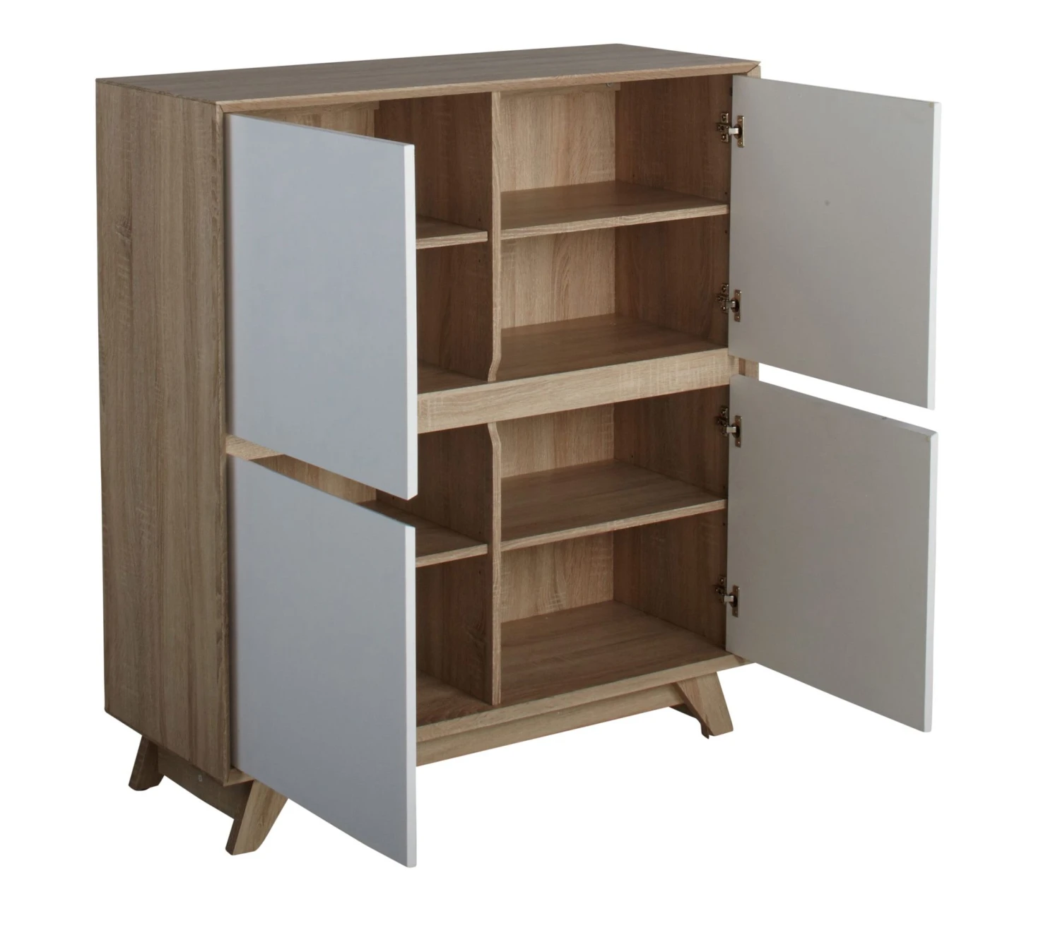 Tout neuf ✨ LINEA NATURA Rangement 4 portes Nordic imitation chêne et blanc 🎁 8 Tout neuf ✨ LINEA NATURA Rangement 4 portes Nordic imitation chêne et blanc 🎁 – Image 7