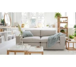 Promo ⭐ LINEA NATURA Canapé 3 places plume FEATHER tissu sable 😍