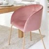 Grosses soldes 🌟 LINEA NATURA Fauteuil velours MELISSA rose ⌛ -Linea Natura Soldes Boutique 4894223222891 AMB1