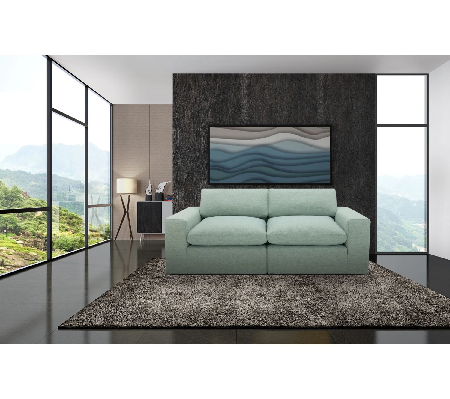 Tout neuf 😉 LINEA NATURA Canapé 3 places plumes FEATHER tissu vert deau 😉 3 Tout neuf 😉 LINEA NATURA Canapé 3 places plumes FEATHER tissu vert deau 😉