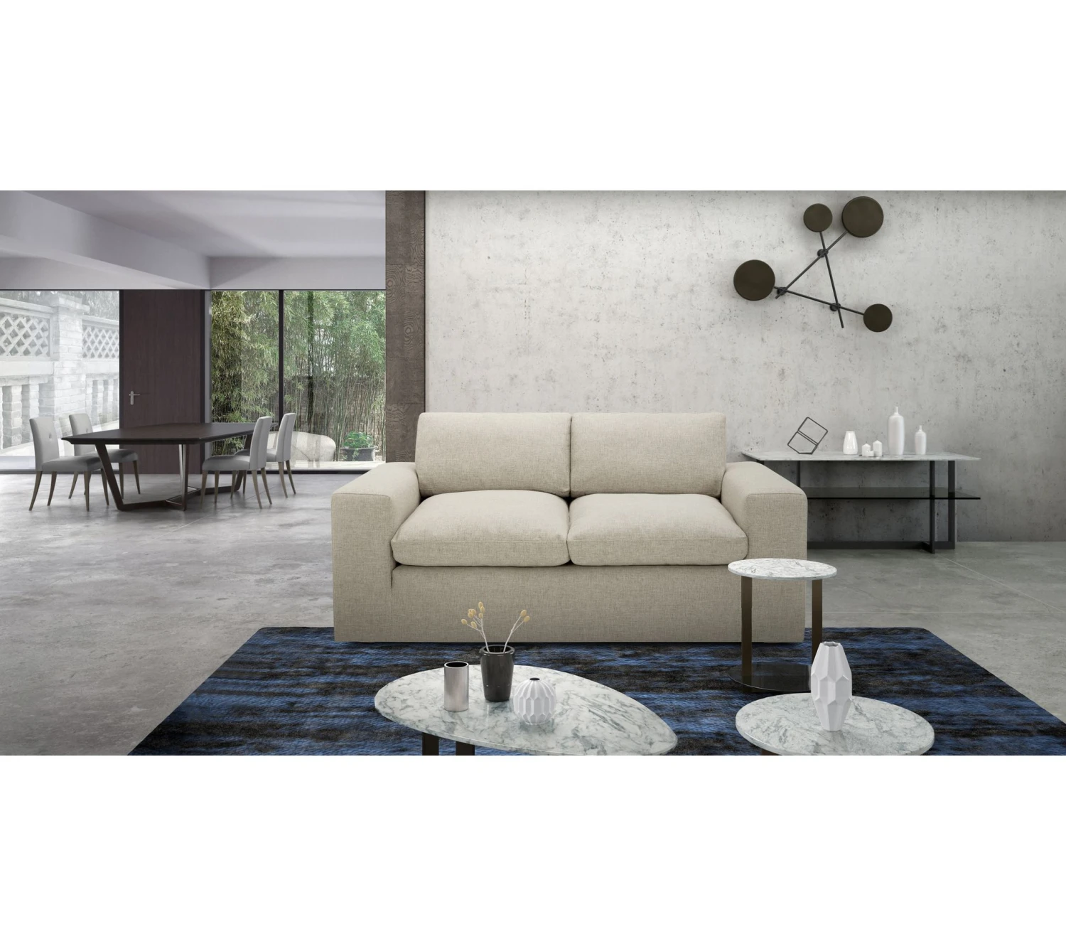 Nouveau 😍 LINEA NATURA Canapé 2 places plumes FEATHER tissu sable 😀 3 Nouveau 😍 LINEA NATURA Canapé 2 places plumes FEATHER tissu sable 😀