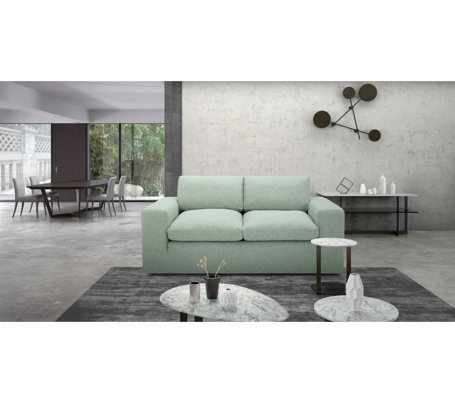 De gros 😉 LINEA NATURA Canapé 2 places plumes FEATHER tissu vert deau ✨ 3 De gros 😉 LINEA NATURA Canapé 2 places plumes FEATHER tissu vert deau ✨