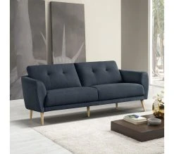 Meilleure vente 🔔 LINEA NATURA Canapé 3 places ZOE II tissu bleu foncé 🎉