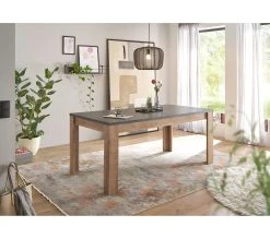 De gros 🔔 LINEA NATURA Table L.180/200 + allonge ANVERS imitation chêne vieilli/ béton ⌛ -Linea Natura Soldes Boutique 5901730815825 AMB2