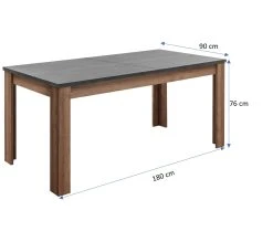 De gros 🔔 LINEA NATURA Table L.180/200 + allonge ANVERS imitation chêne vieilli/ béton ⌛ -Linea Natura Soldes Boutique 5901730815825 Z1