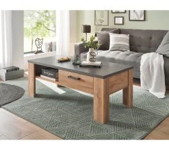 Top 10 ✔️ LINEA NATURA Table basse 1 tiroir ANVERS imitation chêne vieilli/ béton 🤩