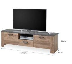 Les meilleures critiques de ❤️ LINEA NATURA Meuble TV ANVERS imitation chêne vieili/ béton 🥰 -Linea Natura Soldes Boutique 5901730931068 Z1