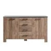 Top 10 ✨ LINEA NATURA Buffet 2 portes 4 tiroirs ANVERS chêne vieilli/ béton ⌛ -Linea Natura Soldes Boutique 5901730931075 F