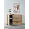 Meilleur prix 😀 LINEA NATURA Commode 3 tiroirs 1 porte PRESTIGE imitation chêne artisan ✔️ -Linea Natura Soldes Boutique 5901738032125 AMB1