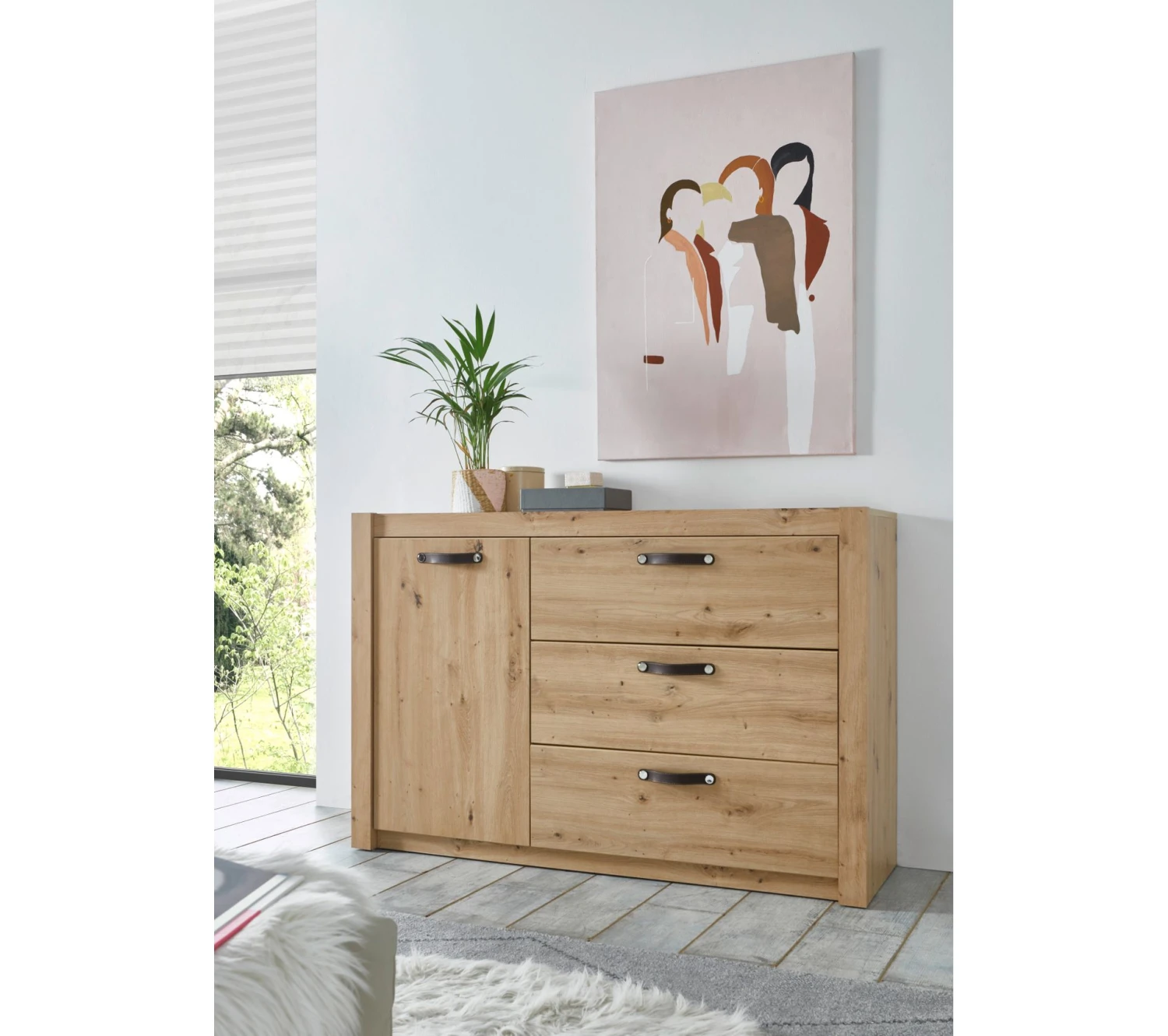 Meilleur prix 😀 LINEA NATURA Commode 3 tiroirs 1 porte PRESTIGE imitation chêne artisan ✔️ 9 Meilleur prix 😀 LINEA NATURA Commode 3 tiroirs 1 porte PRESTIGE imitation chêne artisan ✔️ – Image 7