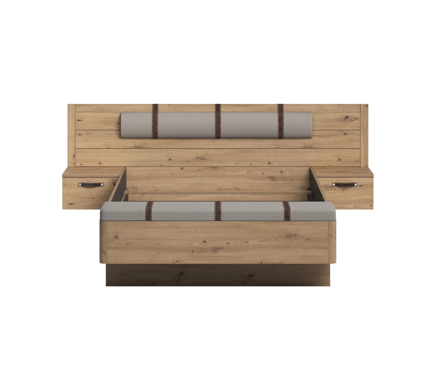 Acheter đ LINEA NATURA Lit 140x190 cm chevets et banc intégrés PRESTIGE imitation chêne artisan â 4 Acheter đ LINEA NATURA Lit 140x190 cm chevets et banc intégrés PRESTIGE imitation chêne artisan â â Image 2