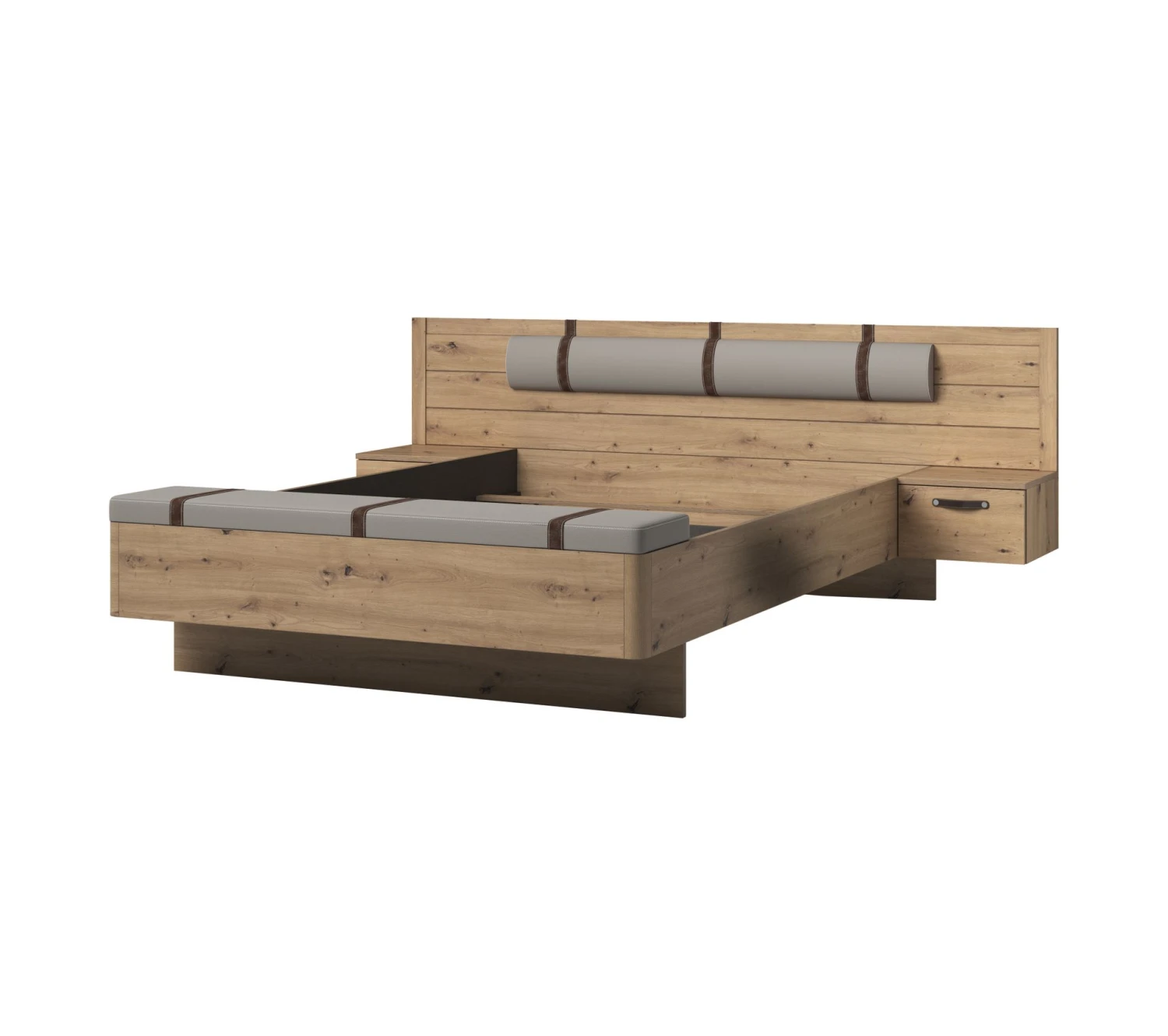 Acheter đ LINEA NATURA Lit 140x190 cm chevets et banc intégrés PRESTIGE imitation chêne artisan â 6 Acheter đ LINEA NATURA Lit 140x190 cm chevets et banc intégrés PRESTIGE imitation chêne artisan â â Image 4