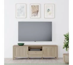 Offres 🤩 LINEA NATURA Meuble TV L.171 cm LEONITA imitation chêne ✔️