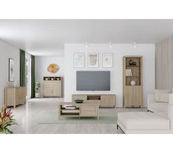 Offres 🤩 LINEA NATURA Meuble TV L.171 cm LEONITA imitation chêne ✔️ -Linea Natura Soldes Boutique 5904767833404 AMB2
