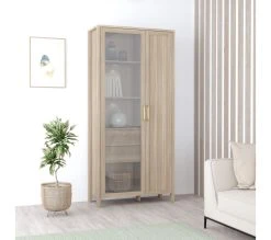 Nouveau 💯 LINEA NATURA Vitrine LEONITA imitation chêne 👍